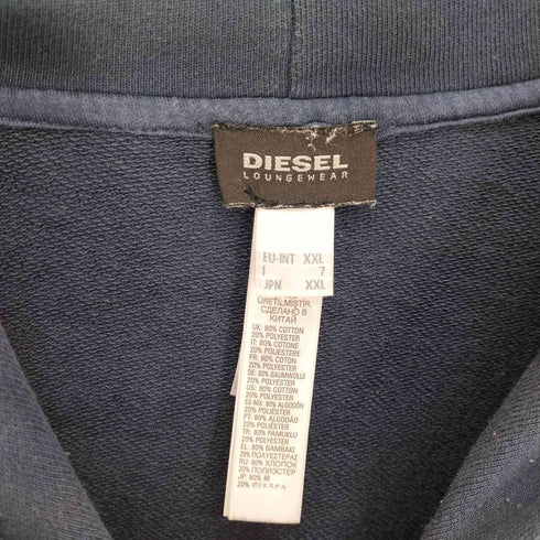 ディーゼル DIESEL フロントロゴプリント ラグランスリーブ プルオーバー フーディ パーカー メンズ import:XXL